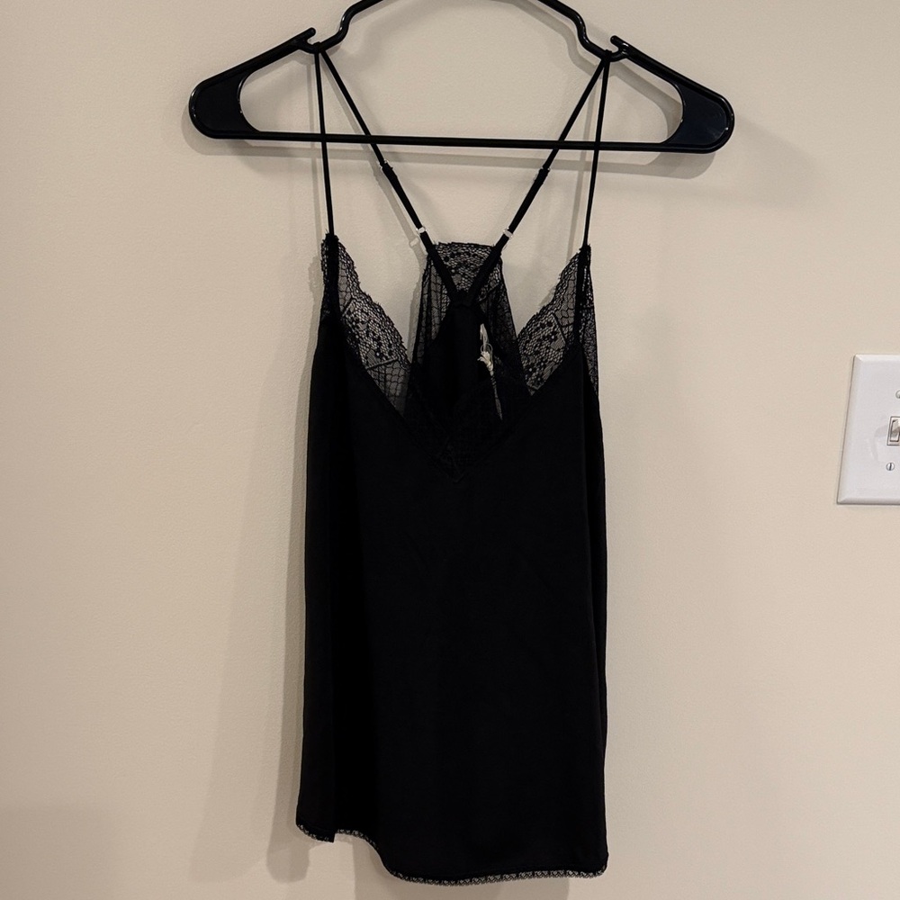 Love Stitch Black Lace-Trim Camisole